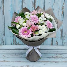Букет цветов из:  Герберы, Альстромерии и Хризантемы #REPLACE_PRED# Струбково