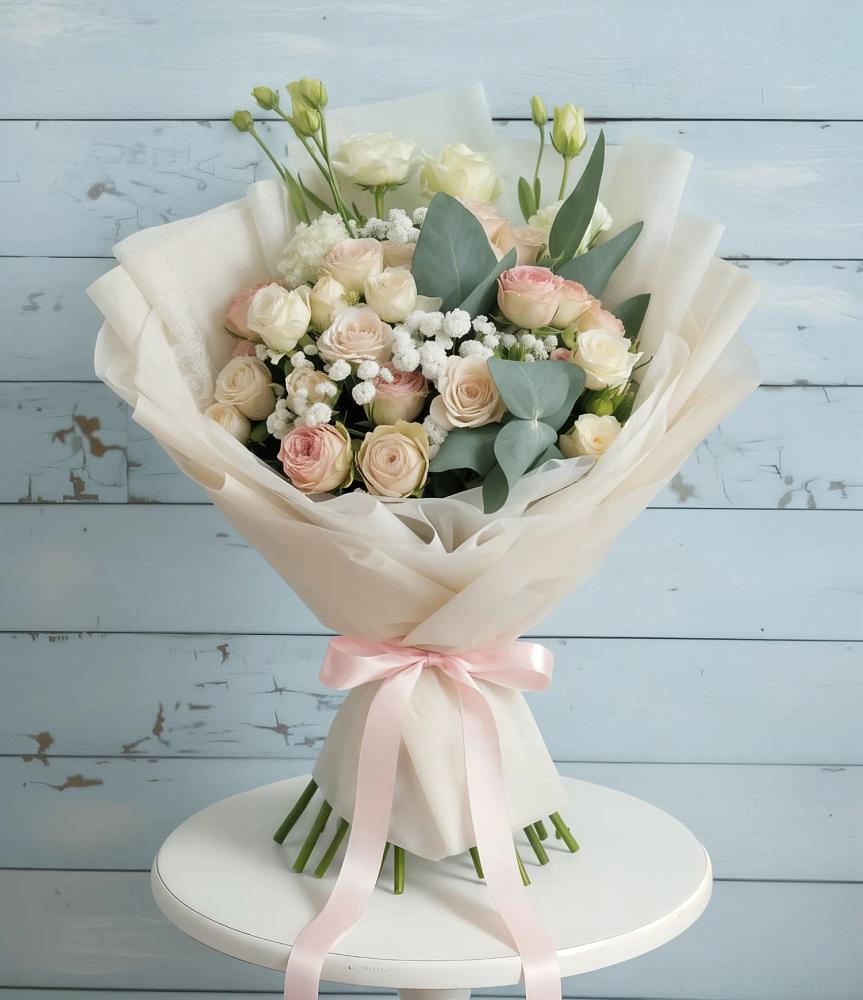 Букет цветов из: Розы и Лизиантусы в Струбково