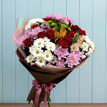 Букет цветов из:  Розы, Хризантемы и Альстромерии #REPLACE_PRED# Струбково