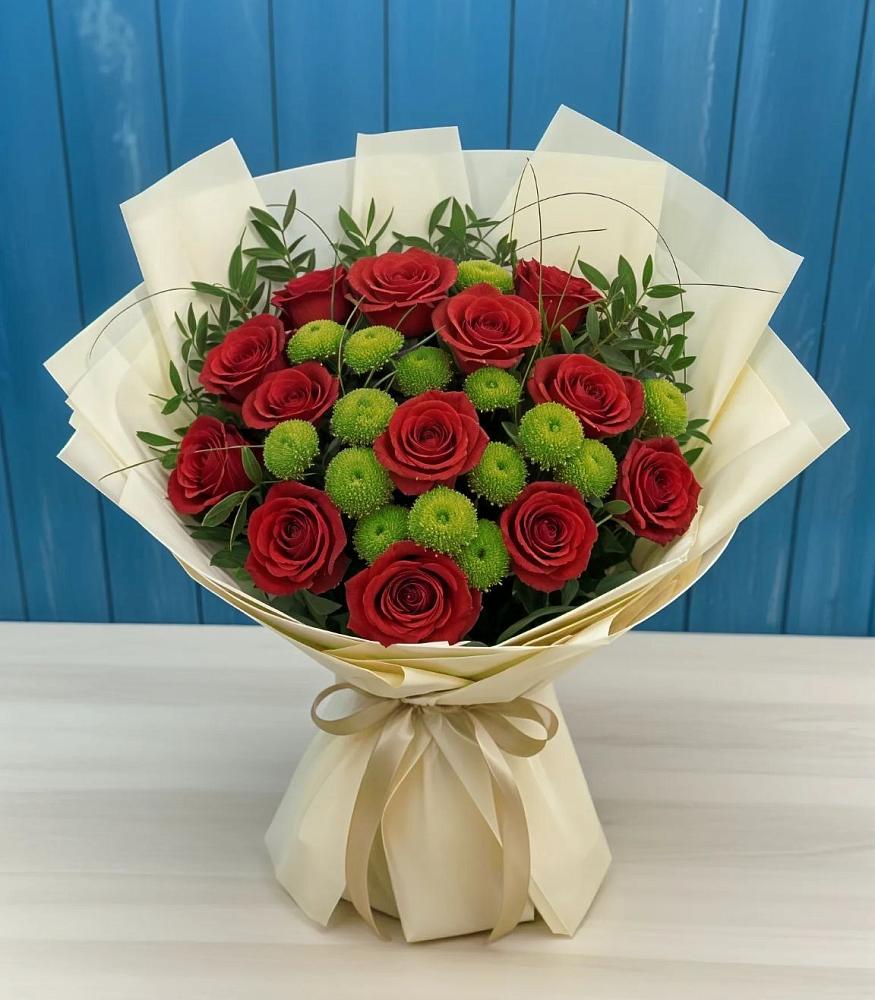 Букет цветов из: Розы и Хризантемы в Струбково