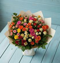 Букет Микс из разноцветных кустовых роз #REPLACE_PRED# Струбково
